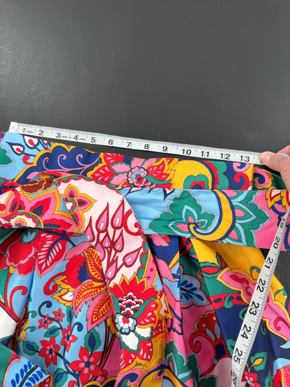 Boho Maximalist Paisley Floral Midi Skirt Colorful Eclectic Statement Piece